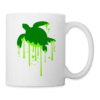 Water turtle drop slime wet drips cool - Mug - white - Right
