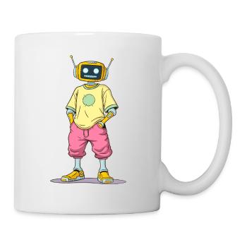 Retro Bot in Streetwear - Mug - white - Right
