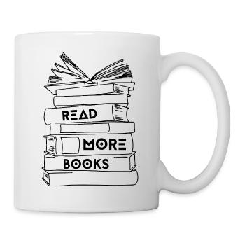 Read more books - Bücherstapel - Mug - white - Right