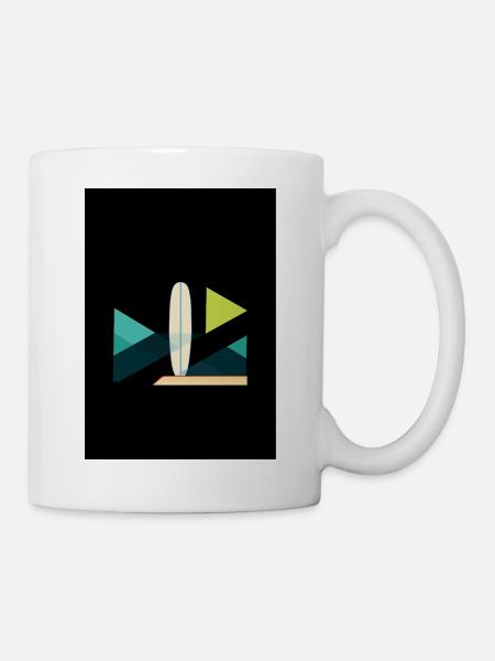 Abstract Surf and Wave Art - Mug - white
