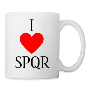 I LOVE SPQR Vektor Dunkel - Tasse - Weiß - Rechts