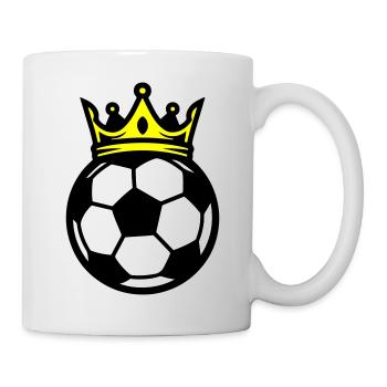 Fussball Ball Krone - Tasse - Weiß - Rechts