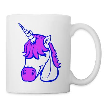 Unicorn Smiles Pretty Friendly Cartoon Horse - Mug - white - Right