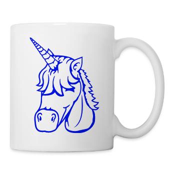 licorne sourit assez sympathique cheval de dessin animé - Mug blanc - blanc - Droite