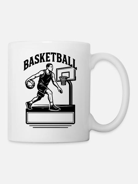 Basketteur - Nom prénom - Mug blanc - blanc