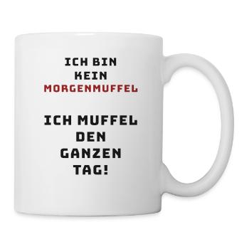 Morgentypisch Spruch, Morgenmuffel - Tasse - Weiß - Rechts