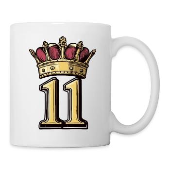 11 Zahl Krone - Tasse - Weiß - Rechts