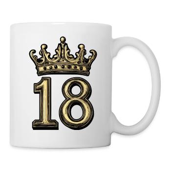 18 Zahl Krone - Tasse - Weiß - Rechts