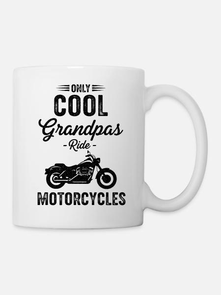 Nur Opas cooles Motorrad - Tasse - Weiß