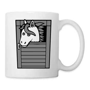 Pferd Pferdestall Pony Pferdchen Guckt Niedlich - Tasse - Weiß - Rechts