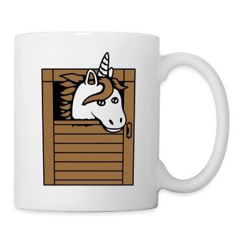 Licorne Cheval Cheval Écurie Poney Cheval Peeps Mignon - Mug blanc - blanc - Droite