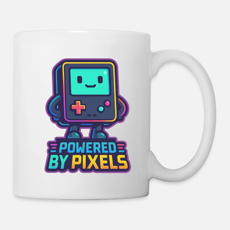 Verpixelter Bot mit ermächtigter Nachricht - Tasse - Weiß