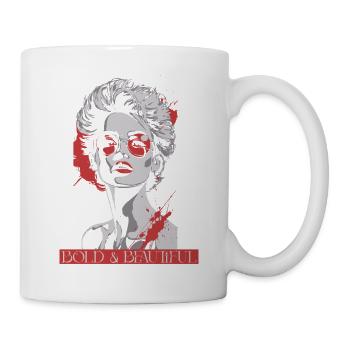 Weibliche Pop-Art-Ikone mit rotem Akzent - Tasse - Weiß - Rechts
