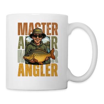 Karpfenangeln Humor Meister Angler Legendärer Held - Tasse - Weiß - Rechts