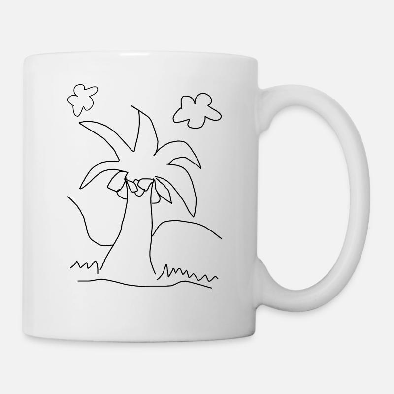 Kokospalme - Tasse - Weiß