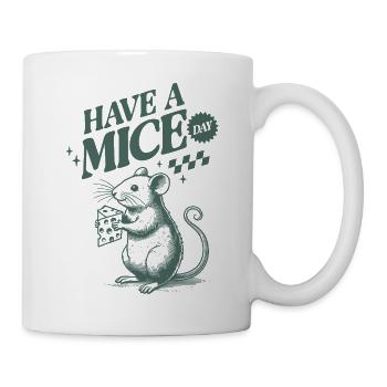 Humorous mouse with cheese star and text - Mug - white - Right