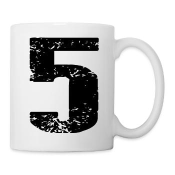 5 Zahl Trikot - Tasse - Weiß - Rechts