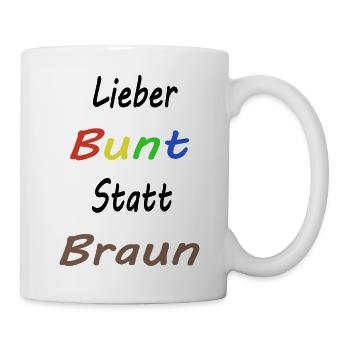 Liber Bunt statt Braun - Tasse - Weiß - Rechts
