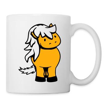 Pferd Süß Pony Fohlen Pferdemädchen Niedlich Comic - Tasse - Weiß - Rechts