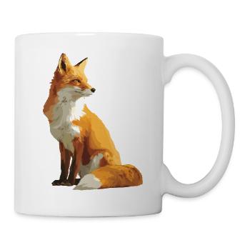 Silhouette fascinante d’un renard fier - Mug blanc - blanc - Droite