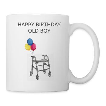 Joyeux anniversaire vieux garçon - Mug blanc - blanc - Droite