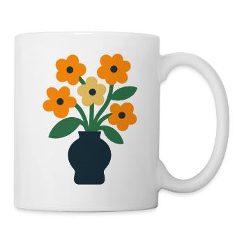 Blumenvase - Tasse - Weiß - Rechts