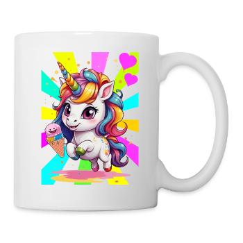 Rétro Licorne Licornes Enfants Filles Garçons - Mug blanc - blanc - Droite