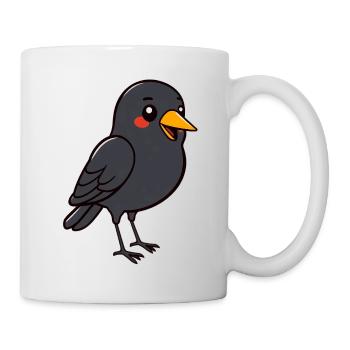 oiseau merle noir - Mug blanc - blanc - Droite