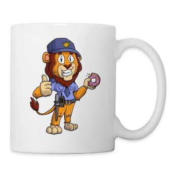 Lion policier - Mug blanc - blanc - Droite