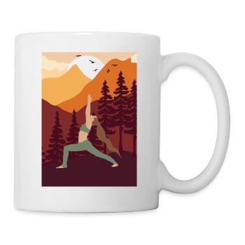 Lifestyle Yoga – Kriegerhaltung, Kraft - Tasse - Weiß - Rechts