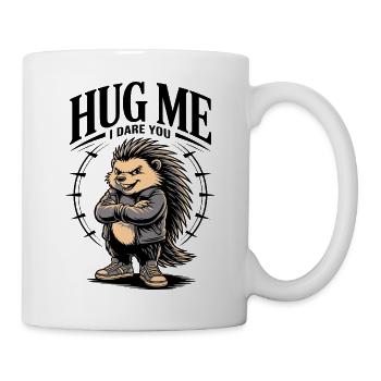 Prends-moi dans tes bras, je te défie, hérisson - Mug blanc - blanc - Droite