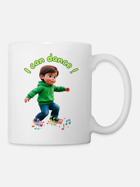 Kleiner Junge und Musiknoten - Tasse - Weiß