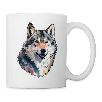 Wolf Portrait Animal Lover - Mug - white - Right