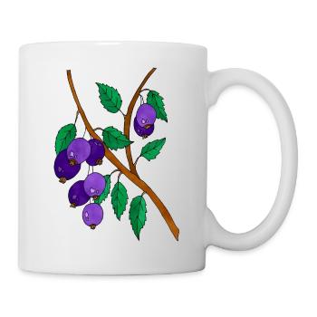 Pflaumen - Tasse - Weiß - Rechts