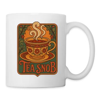 Vintage Tea Snob Decorative Sign - Mug - white - Right