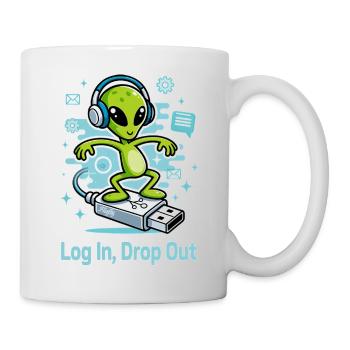 👽 Alien sur l’USB Surf - Mug blanc - blanc - Droite