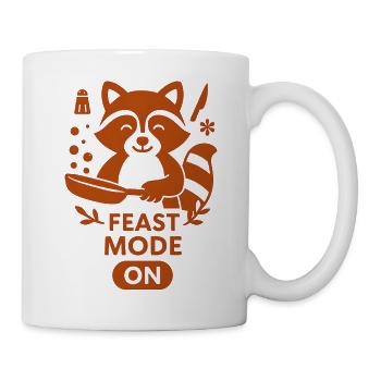 Funny raccoon chef's hat design - Mug - white - Right
