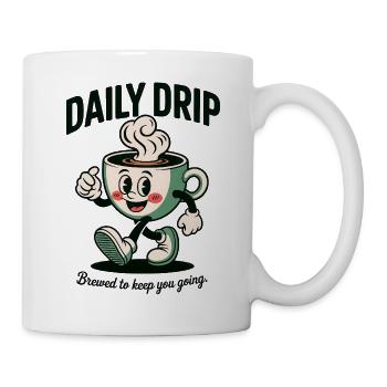 Daily Brew Retro Coffee Cup Art - Mug - white - Right