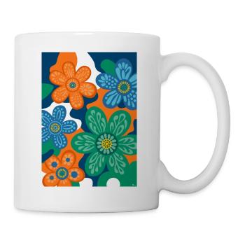 Fleurs vintage - Mug blanc - blanc - Droite