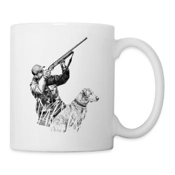 Jäger mit Hund - Tasse - Weiß - Rechts