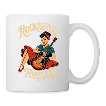 Femme du renouveau du rockabilly avec guitare - Mug blanc - blanc - Droite