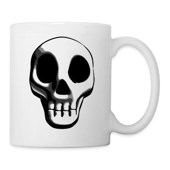 Minimalist skull design in black and white - Mug - white - Right