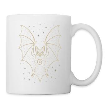 Mystische Fledermaus mit Sternen - Tasse - Weiß - Rechts