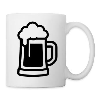 Verre à bière symbole bière - Mug blanc - blanc - Droite