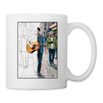 Straßenmusiker im urbanen Stil - Tasse - Weiß - Rechts