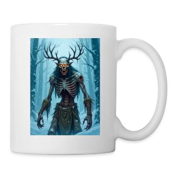 Wendigo, abgemagerter kannibalischer Dämon der Folklore - Tasse - Weiß - Rechts