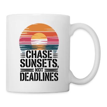 Adventure - Chase Sunsets not Deadlines - Mug - white - Right