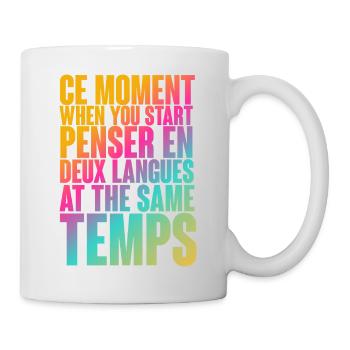 Temps de réflexion multilingue Imprimer - Mug blanc - blanc - Droite