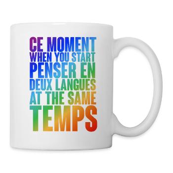 Multilingual thinking motif in color gradient - Mug - white - Right