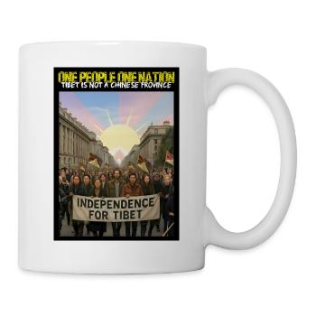Manifestation pour l’indépendance du Tibet - Mug blanc - blanc - Droite